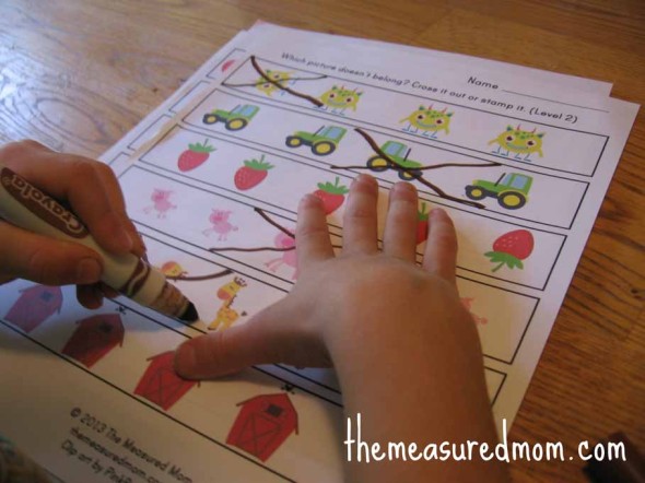 儿童写作哪一个是不同的工作表