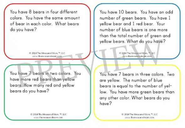 寻找一个有趣的解决问题的活动?为一年级和二年级打印这20张免费的问题解决卡。伟大的中心!