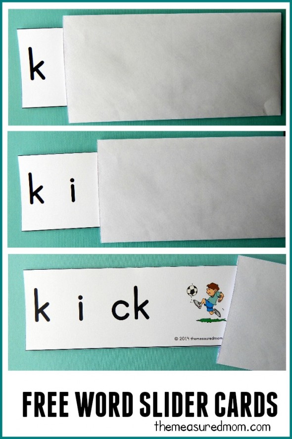 These word slider cards are perfect for beginning readers! Just print the short i words and pull them out of an envelope as your child says each sound. A fun and simple phonics activity! 教你的孩子听言语吗?这些免费的单词滑块非常适合教授短信。