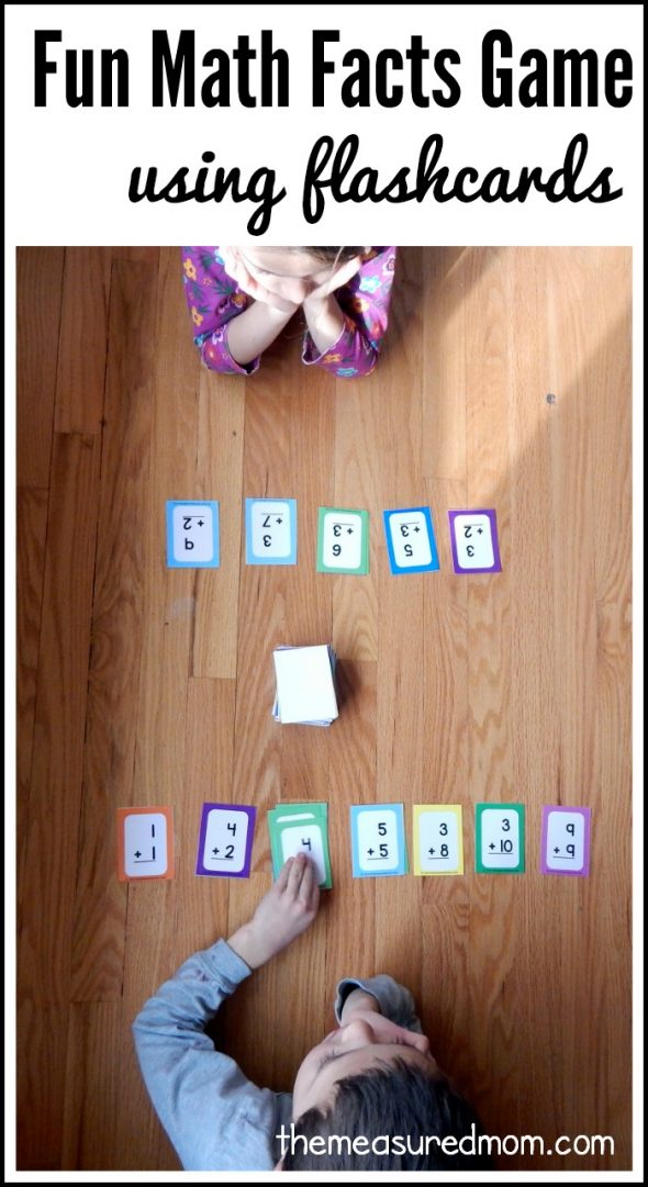 We love this addition game using flash cards - simple to play, but lots of math practice! We think flash cards games are much more fun than than drill sessions. 玩这个简单的数学事实游戏使用抽认卡-工作与加法,减法,乘法,和除法!
