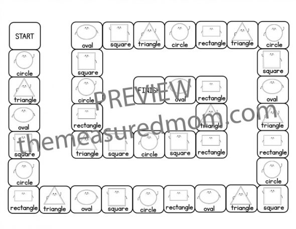 这些免费的形状游戏从幼儿园到第二是没有准备的!只要打印和播放!