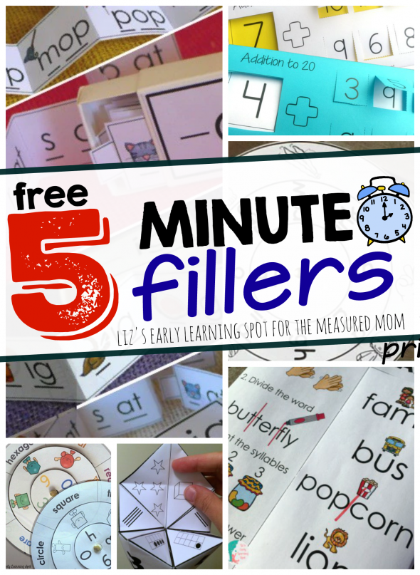 打印这些免费赠品5分钟数学和扫盲活动!适合填补这些额外的五分钟。