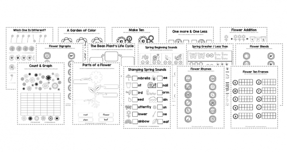 正在为学龄前儿童和幼儿园儿童寻找春季活动?这一套巨大的可印刷书籍,游戏,和更多是你需要的!
