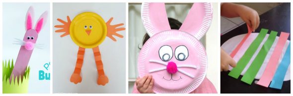 如果你是简单的,那么你会喜欢这一轮流的学龄前儿童的简单复活节工艺品!