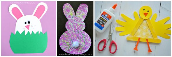 如果你是简单的,那么你会喜欢这一轮流的学龄前儿童的简单复活节工艺品!