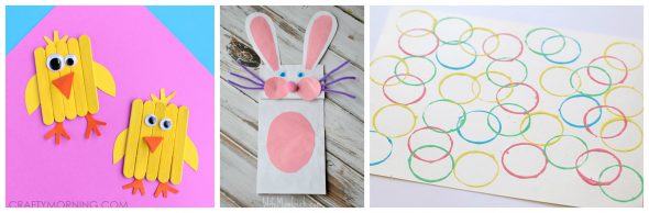如果你是简单的,那么你会喜欢这一轮流的学龄前儿童的简单复活节工艺品!