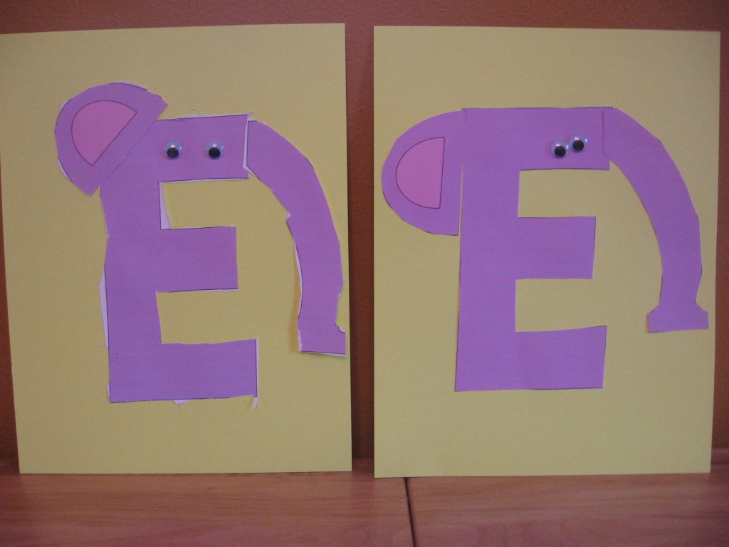 字母E剪切粘贴大象