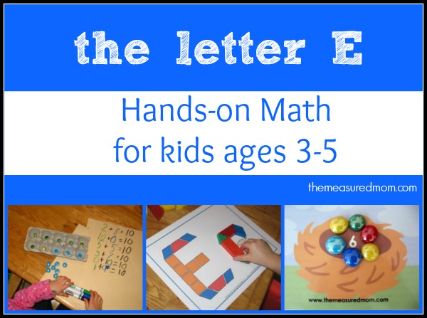 字母E为孩子们的数学手-测量妈妈