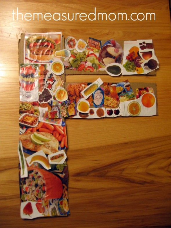 字母F食品拼贴画