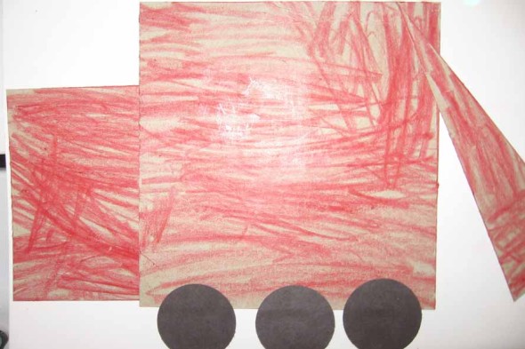 字母T形状剪切粘贴垃圾车