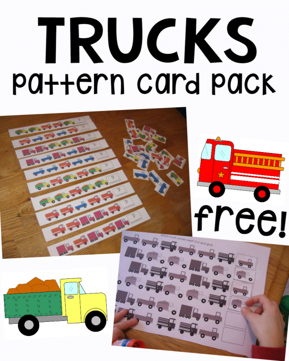 以下是幼儿园和幼儿园的免费可打印模式卡。您将找到模式卡，模式条和两个工作表。