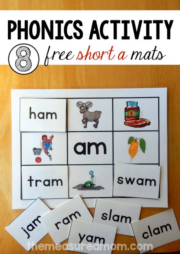 打印这些免费短的一个字家庭垫-然后将他们和贴魔术贴点。对于刚开始阅读的读者，使用Read 'n Stick垫子。