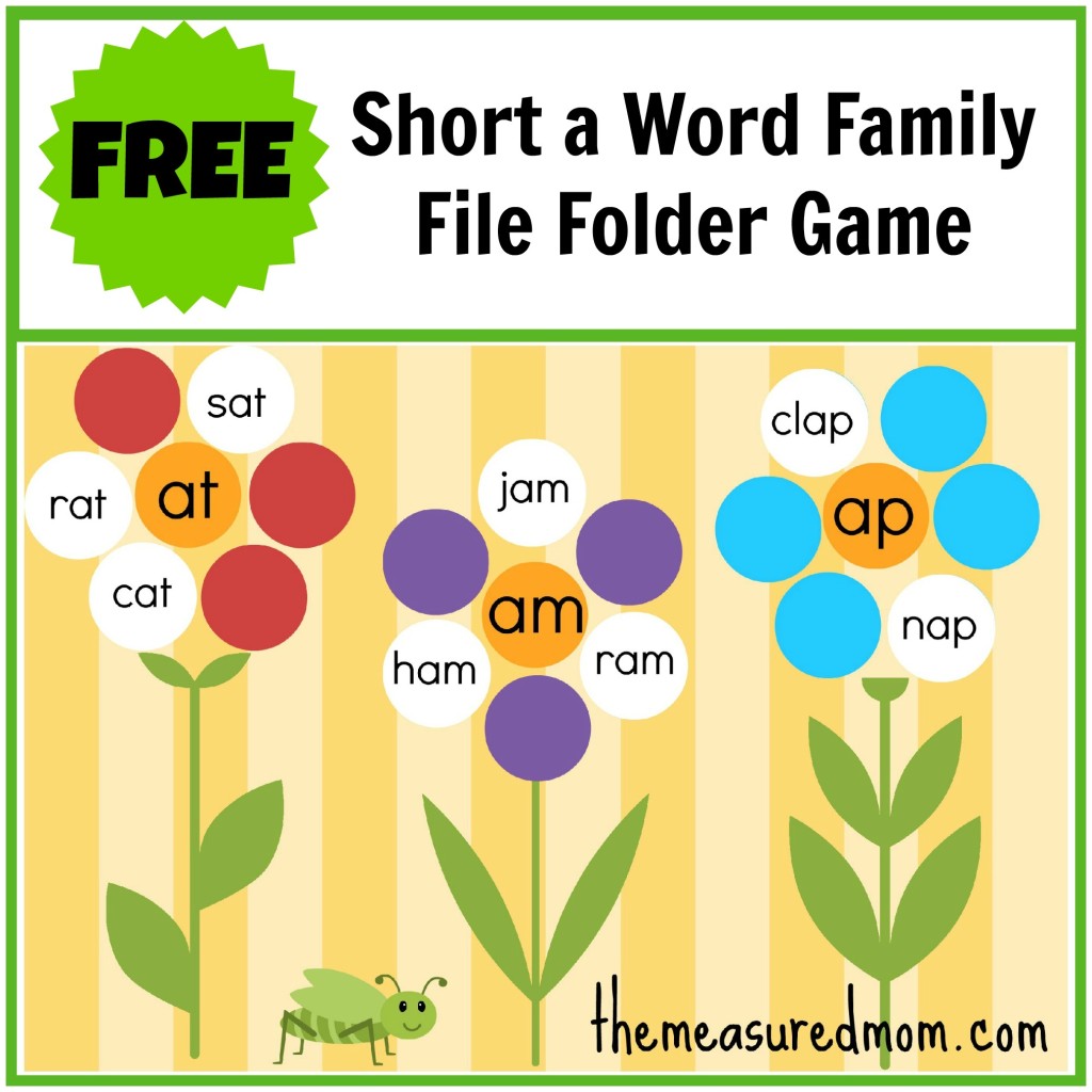 我的四个能够听起来很简单。这是一个免费的单词家庭文件夹游戏，短a。