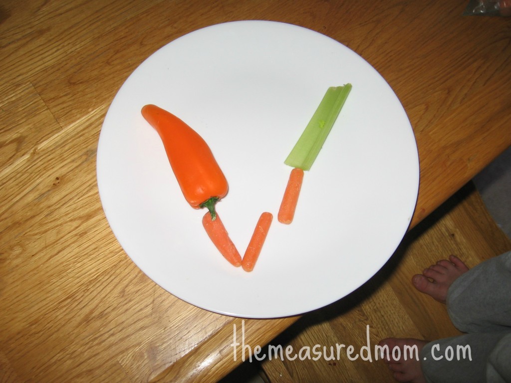 v的孩子用蔬菜制成