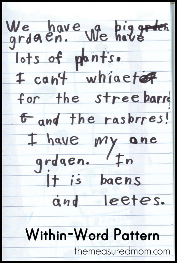 单词内模式的示例