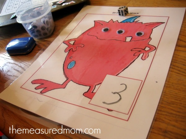 从学龄前1级的孩子们查看此巨大的免费怪物数学活动！