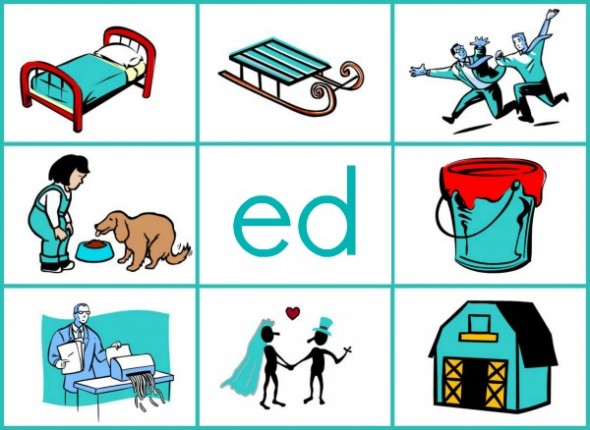 你会在这篇文章中找到7个免费的单词家庭活动- 7 read 'n stick mats for short e!