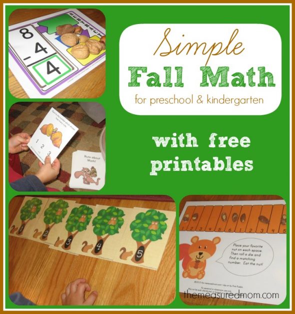 看看这篇文章，为幼儿园和幼儿园的6个秋季数学活动-有免费打印的链接!