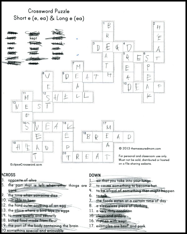 查看此免费课程与拼写EA单词的印刷品。