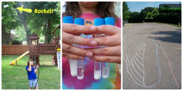 为孩子们尝试这些超级科学活动！我们喜欢你用粉笔制作鲸鱼鲸鱼的那个。