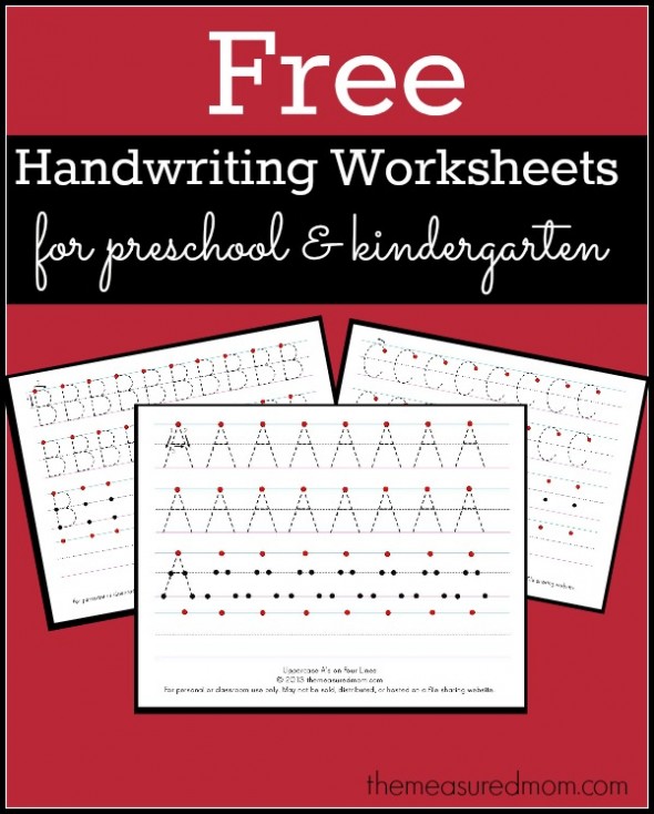 获取这套免费可打印的手写工作表，用于学龄前和幼儿园！