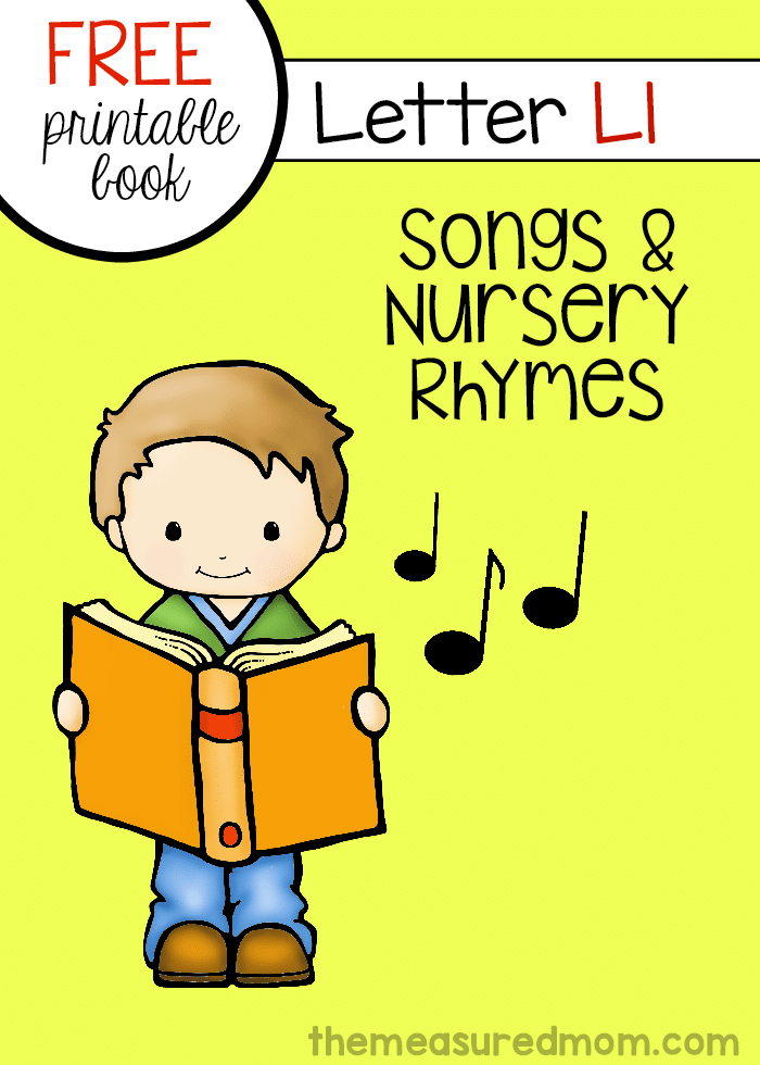 寻找与学龄前儿童一起唱歌的字母l押韵和歌曲？这是一本五颜六色的六首歌曲和押韵，您可以免费打印！
