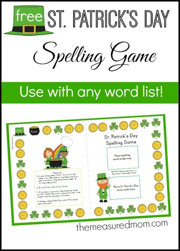 寻找圣帕特里克节拼写活动？免费打印此游戏 - 并为任何单词列表使用它！