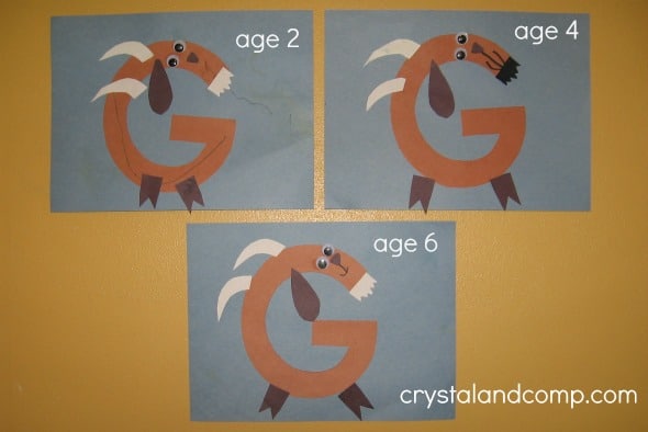 查看幼儿和学龄前儿童的这种有趣和简单的工艺品 - 所有这些都是字母G.