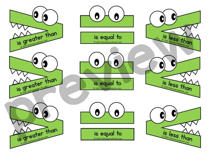 这些短吻鳄比，比打印是美妙的比较数字!