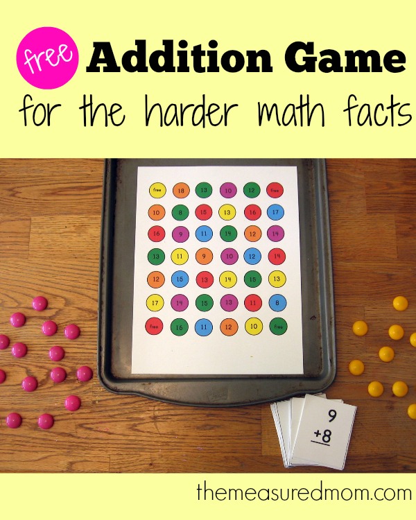 帮助您的孩子为那些更加艰难的事实制定此添加游戏的添加事实。自由！