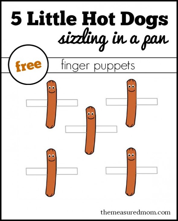 5个小热狗手指木偶