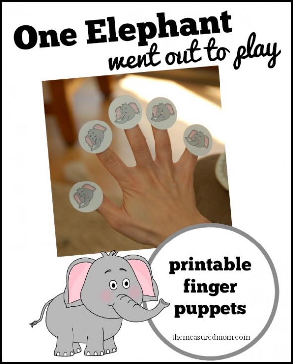 一头大象出去玩手指木偶