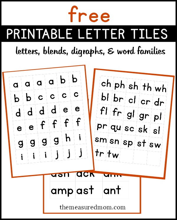 获取这些免费可打印的字母瓷砖来制作单词！