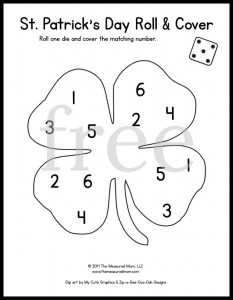 寻找幼儿园和幼儿园的一些有趣的数学游戏吗？抓住一些骰子和标记，并为每年的一季玩这些免费可打印卷和覆盖游戏！1或2骰子。