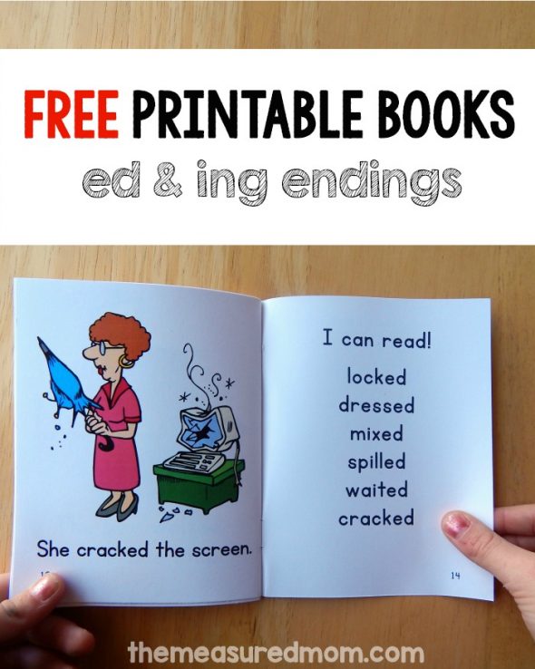 教孩子们用这些免费书籍用ED和ENG结尾阅读单词！