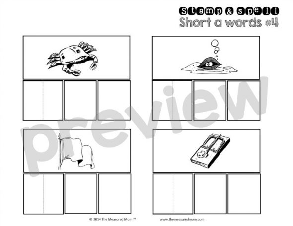 您的孩子可以使用铅笔，字母邮票或信件瓷砖来拼写这15个免费短元音工作表上的单词。