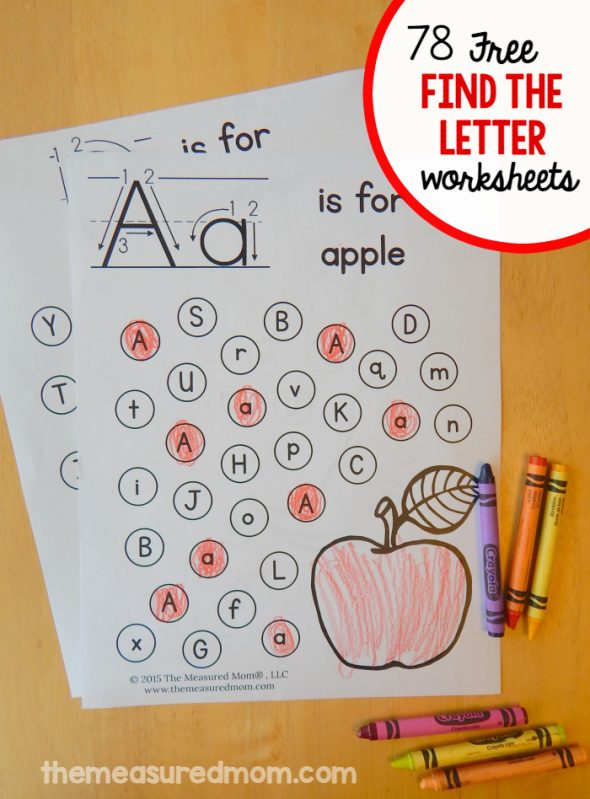 免费“查找信”字母工作表！让它们为大写，小写和两者！