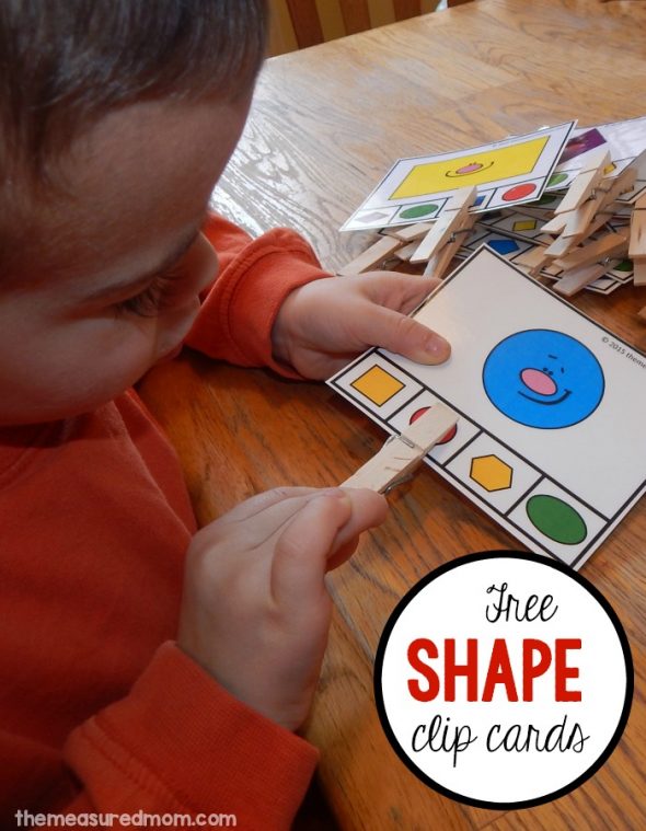 学龄前的教学形状？打印这16个免费剪辑卡以获得伟大的形状活动！