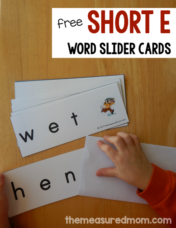 这些免费的单词滑块有助于孩子们学会阅读简短的CVC单词。爱！