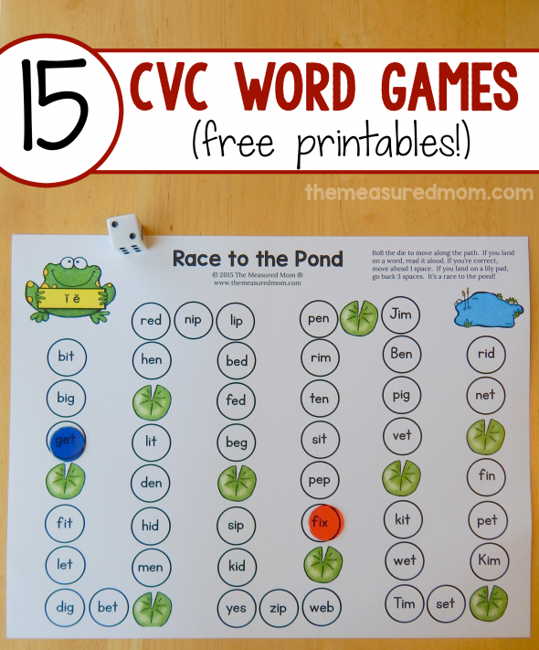 我喜欢这些游戏的简单是为了教授CVC字。只是打印和玩！令人敬畏的与其他短元音活动一起使用。