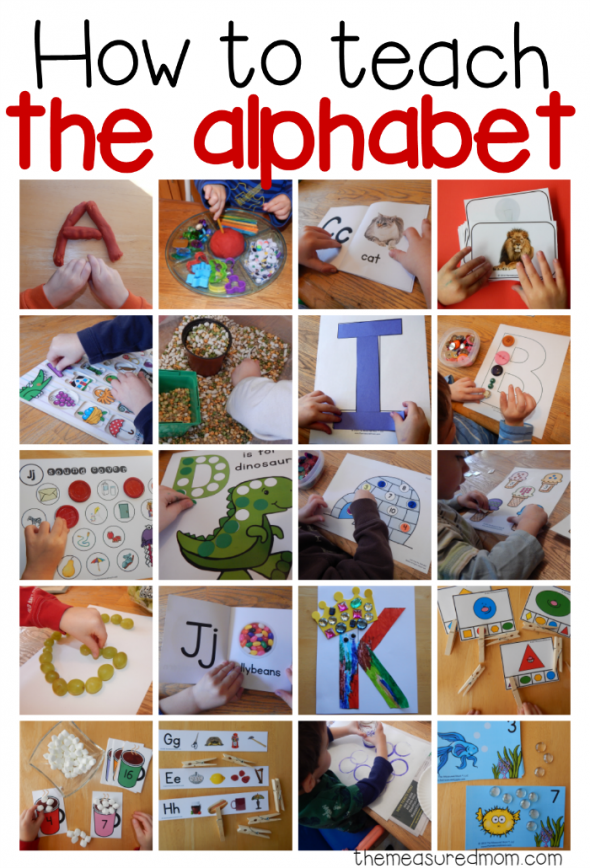 如何教幼儿和学龄前儿童字母表-与大量的字母表活动学习字母表字母，做字母表手工艺品，和这么多!