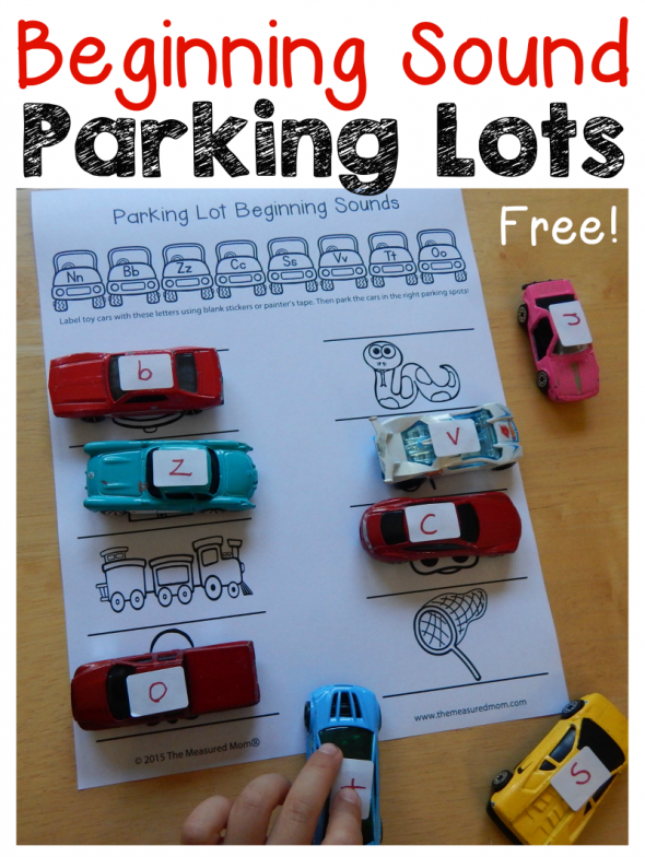 看看这个免费的开始声音幼儿园和幼儿园的活动！打印10个免费停车场中的一个，并将车停在正确的位置。我的学龄前儿童喜欢它！