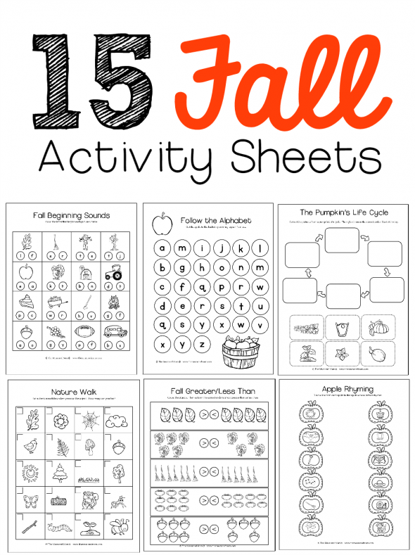 寻找幼儿园的秋季主题？你会喜欢这个南瓜，叶子和苹果主题的这个巨大的资源，用于学龄前和幼儿园！