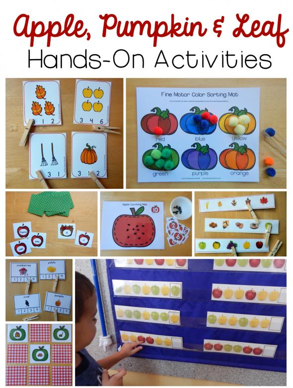 寻找幼儿园的秋季主题？你会喜欢这个南瓜，叶子和苹果主题的这个巨大的资源，用于学龄前和幼儿园！