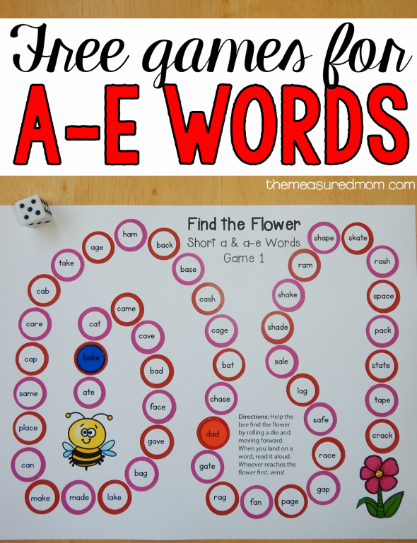 孩子们喜欢学习棘手的语音模式的游戏，就像沉默的e！在教授A-E单词时尝试这个免费赠品。