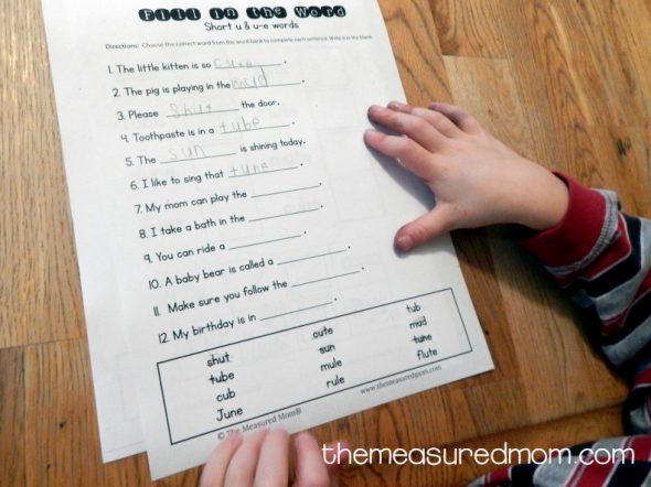 这些静默的E工作表非常适合审查U辅音的单词。我喜欢那里有一个很大的品种，所以你可以区分。