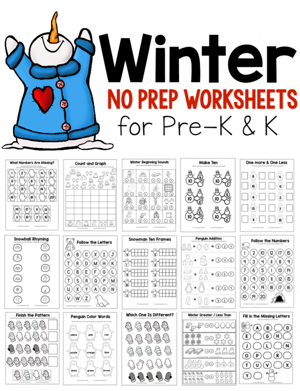 寻找学前和幼儿园的冬季主题创意?看看这个300多页的高质量学习资源包!你会找到企鹅主题的想法，一个北极动物学前主题，以及更多!