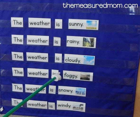 为您的年轻学习者抓住这个免费的天气活动。制作口袋图表句子是如此有趣！