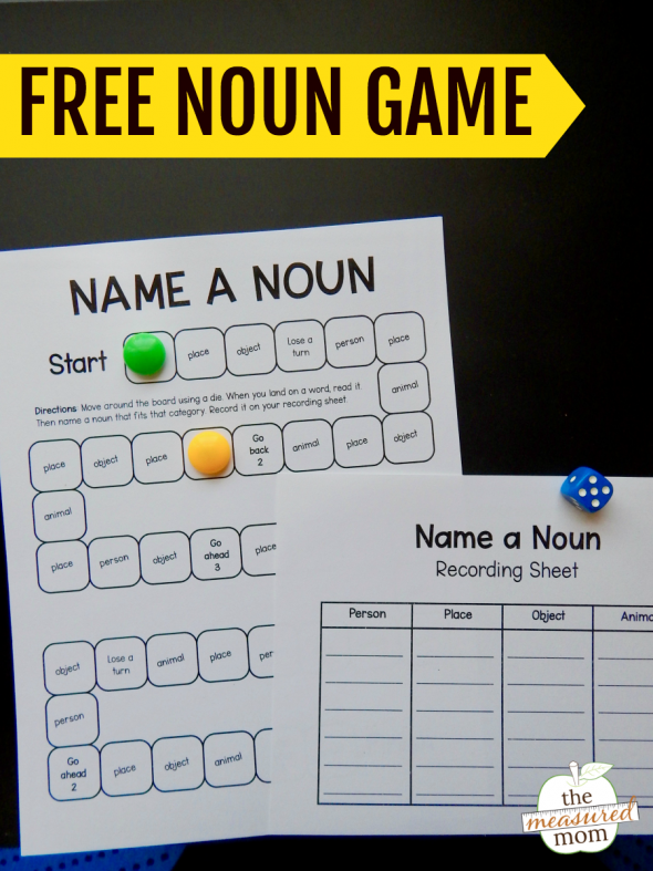 教你的学生写不同类型的名词与这个自由的名词游戏!